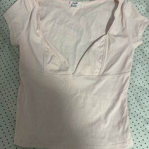 Garage Light Pink V-Neck Top